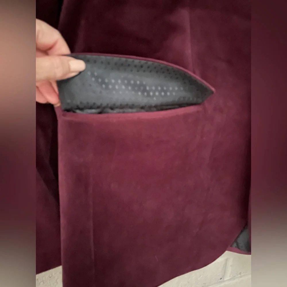I.N.C. Burgundy Merlot velour blazer L